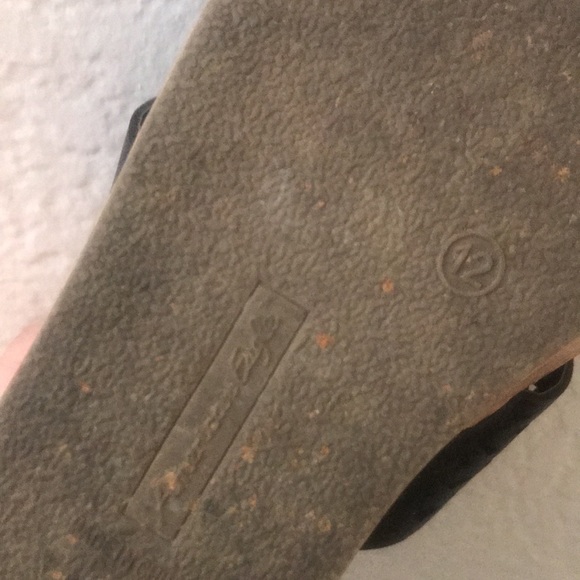 American Eagle Black Cutouts Cork Platform Wedge Slide On Sandals - Picture 5 of 5